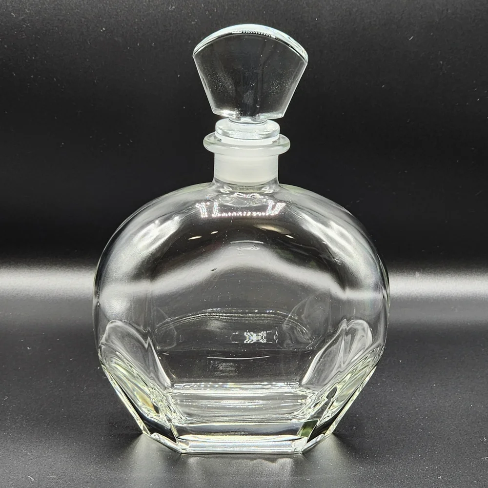 Vintage Italian Fine Clear Glass Bottle Carafe‎ Decanter With Stopper